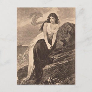 Carte Postale lady by the sea vintage art victorian gothic