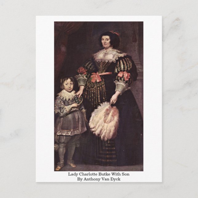 Carte Postale Lady Charlotte Button Avec Son Par Anthony Van Dyc (Devant)