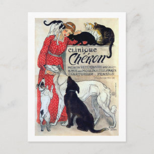 Carte Postale Lady, Chats & Chiens, Alexandre Steinlen