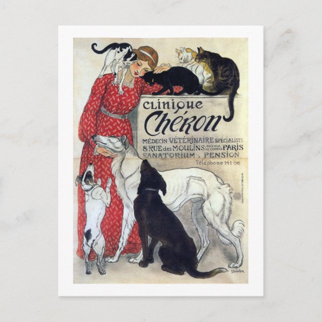 Carte Postale Lady, Chats & Chiens, Alexandre Steinlen (Devant)