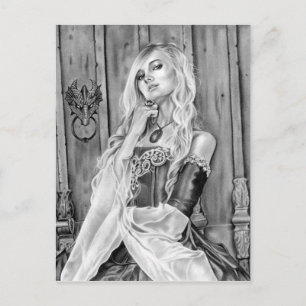 Carte postale Lady de schéma