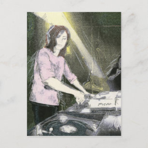 Carte Postale Lady DJ
