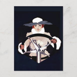 Carte Postale Lady Driver Fadeaway Girl par C Coles Phillips