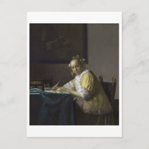 Carte Postale Lady Écrire une lettre par Johannes Vermeer