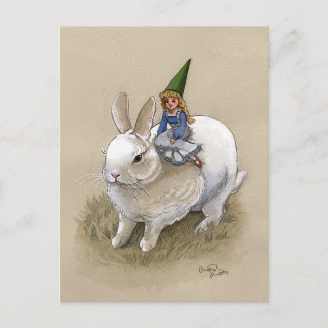 Carte Postale Lady Gnome et Rabbit (Devant)