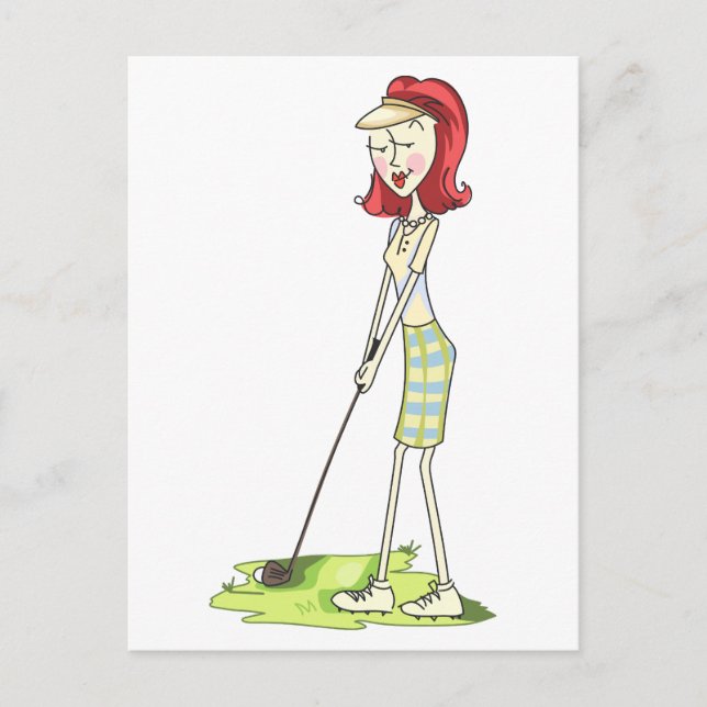 Carte Postale Lady Golfer (Devant)