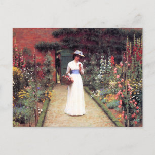 Carte Postale Lady in a Garden Postcard