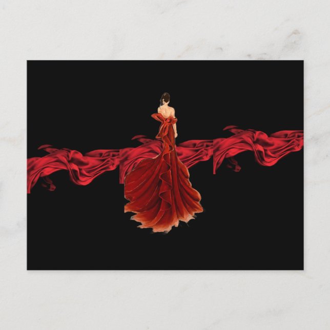 Carte postale Lady in Red (Devant)