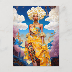 Carte Postale Lady In Surreal World Art Africain Américain
