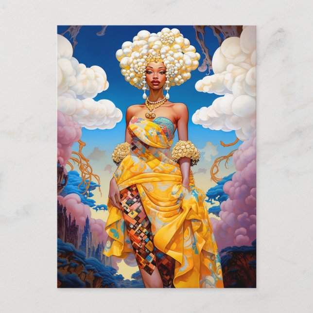 Carte Postale Lady In Surreal World Art Africain Américain (Devant)