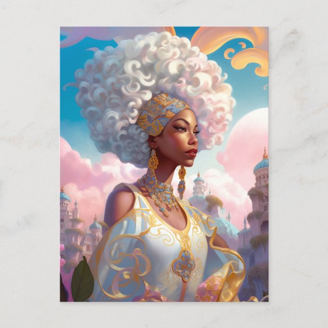 Carte Postale Lady In Surreal World Art Africain Américain (Devant)