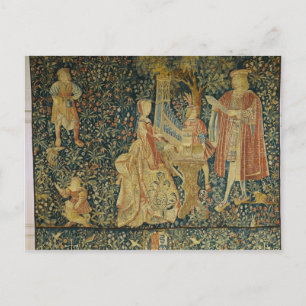 Carte Postale Lady jouant de l'organe portatif de