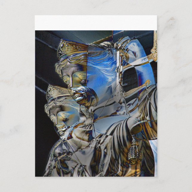 Carte Postale Lady Justice avec balance (Devant)