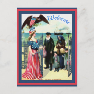 Carte Postale Lady Liberty Accueillir les immigrants altérés vin