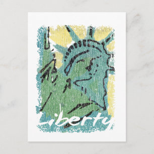 Carte Postale Lady Liberty en détresse