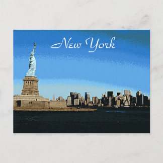 Carte Postale Lady Liberty Surveille NYC (Version Art)