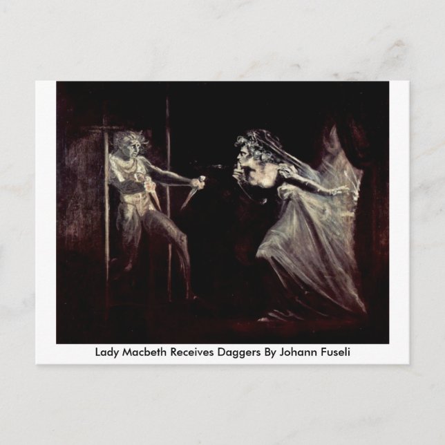 Carte Postale Lady Macbeth Reçoit Des Daggers De Johann Fuseli (Devant)