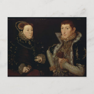 Carte Postale Lady Mary Nevill et son fils Gregory Fiennes