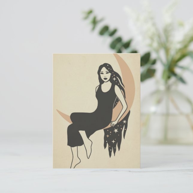 Carte postale Lady Moon - Élégante déesse Lune (Debout devant)