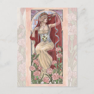 Carte Postale Lady of January Art Nouveau Birthstone Series