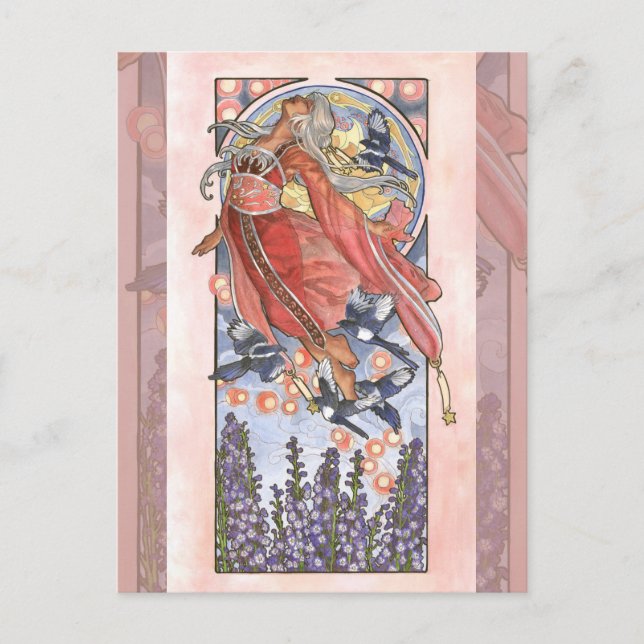 Carte Postale Lady of July Art Nouveau Birthstone Series (Devant)