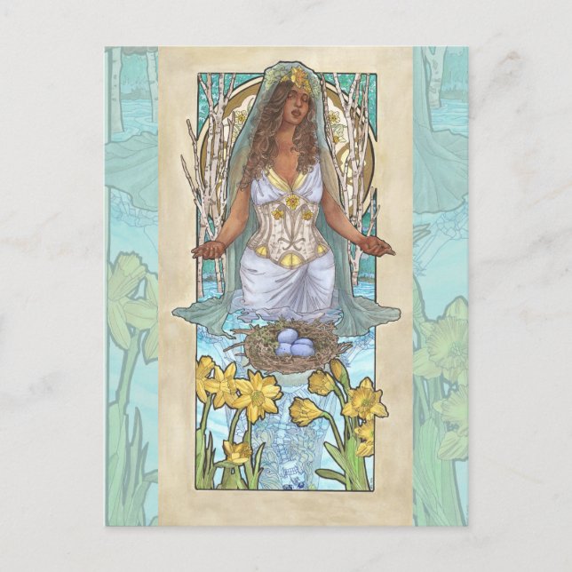 Carte Postale Lady of March Art Nouveau Birthstone Series (Devant)