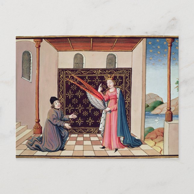 Carte Postale Lady Philosophie offre aux ailes de Boethius (Devant)