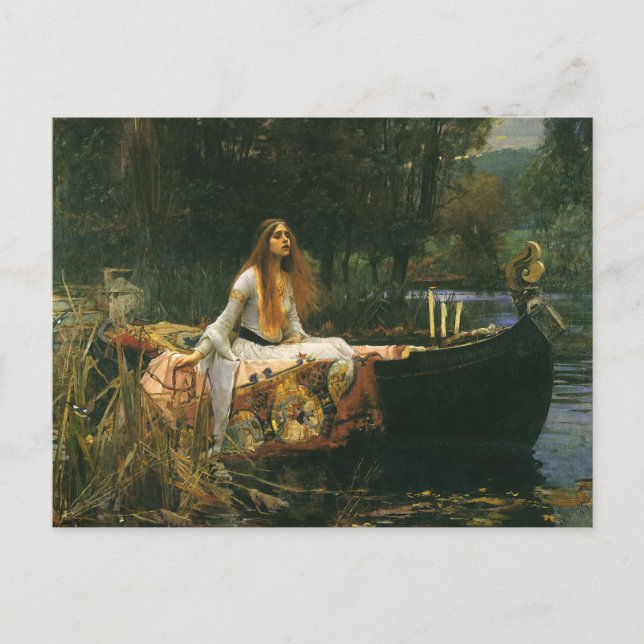 Carte Postale Lady Shalott On Boat par John William Waterhouse (Devant)