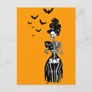Carte Postale Lady Skelly avec chauves-souris