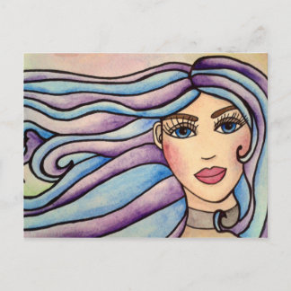 Carte postale Lady Violet & Blue.