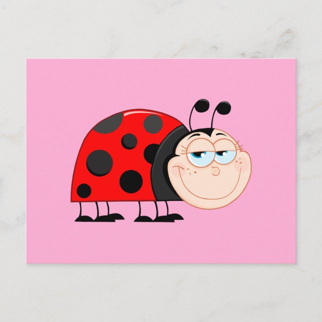 Carte Postale Ladybug Bugs Funny Insect mignon sourire (Devant)