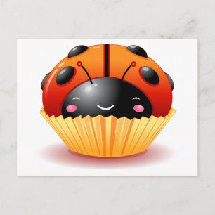 Carte postale Ladybug Cupcake