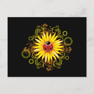 Carte postale Ladybug et Sunflower