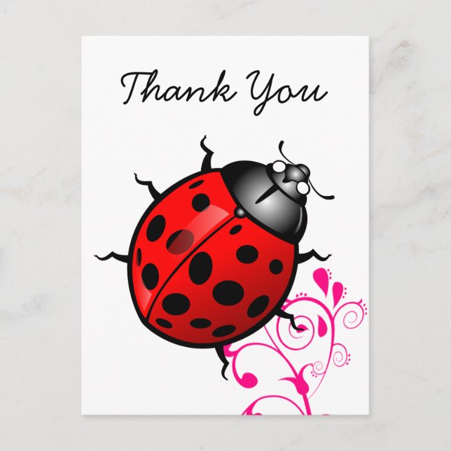 Carte Postale Ladybug thank you (Devant)