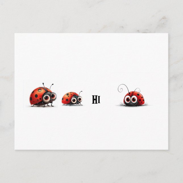Carte Postale Ladybugs Dit Salut (Devant)