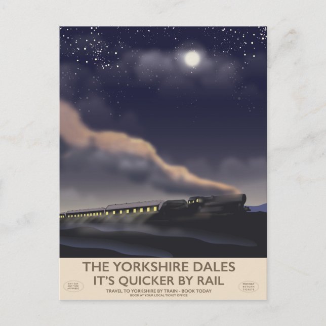 Carte Postale L'affiche de la Yorkshire Dales Railway (Devant)
