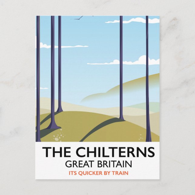 Carte Postale L'affiche de voyage Chilterns Grande-Bretagne (Devant)