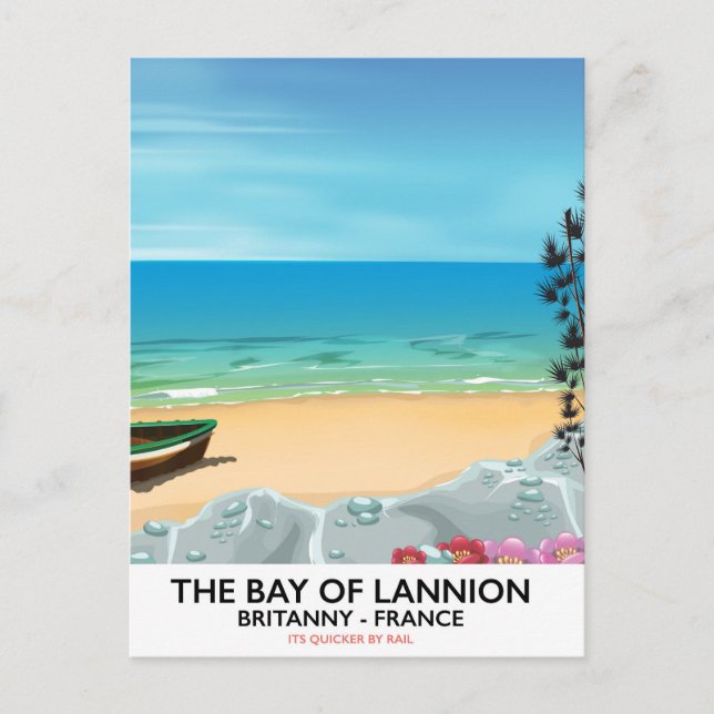 Carte Postale L'affiche de voyage de la Baie de Lannion France (Devant)