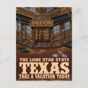 Carte Postale L'affiche de voyage de Texas 'L'état d'étoile soli