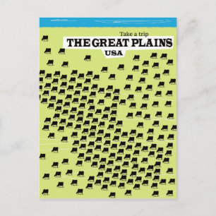 Carte Postale L'affiche de voyage des Grandes Plaines USA.
