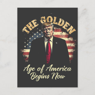 Carte Postale L'âge d'or de l'Amérique commence maintenant Trump