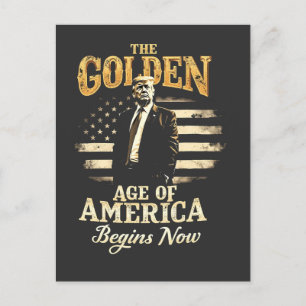 Carte Postale L'âge d'or de l'Amérique commence maintenant Trump