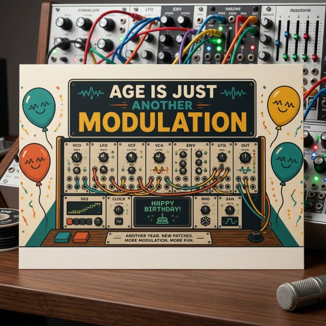 Carte Postale L'âge n'est qu'une autre modulation ! 🎛️🎂 (Créateur téléchargé)