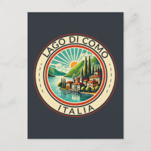 Carte Postale Lago di Como Italia Illustration Insigne d'Art de