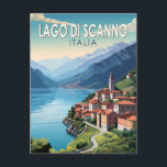 Carte Postale Lago di Scanno Italie Voyage Art Vintage<br><div class="desc">Lago di Scanno création de vecteur. Lago di Scanno est un lac dans la région des Abruzzes en Italie. C'est le plus grand lac naturel des Abruzzes et il est situé dans la province de L'Aquila.</div>