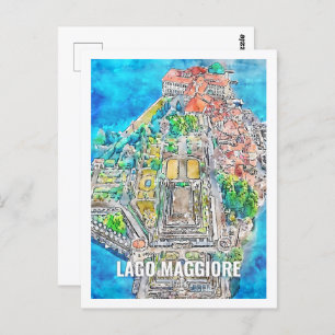 Carte Postale Lago Maggiore Italie Célèbre Travel Place Aquarell