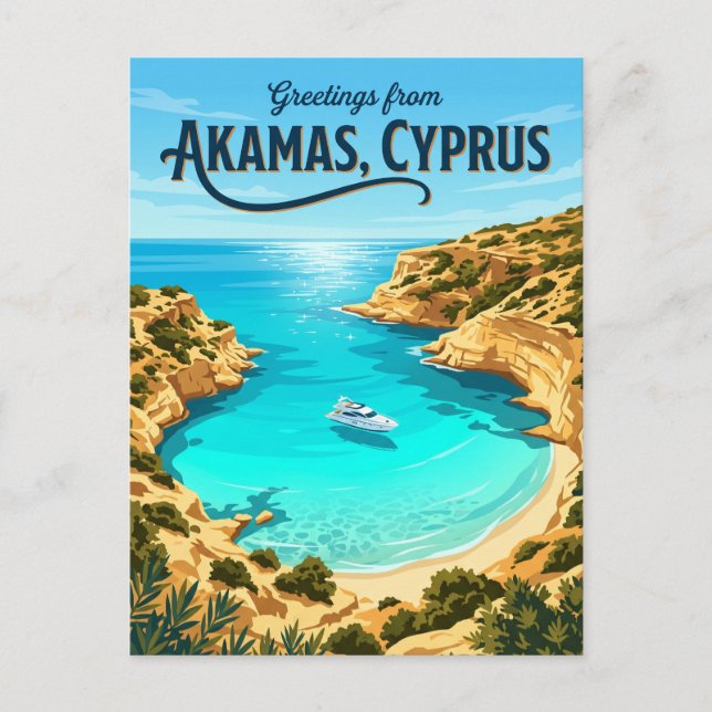 Carte Postale Lagon Bleu, Akamas Chypre (Devant)