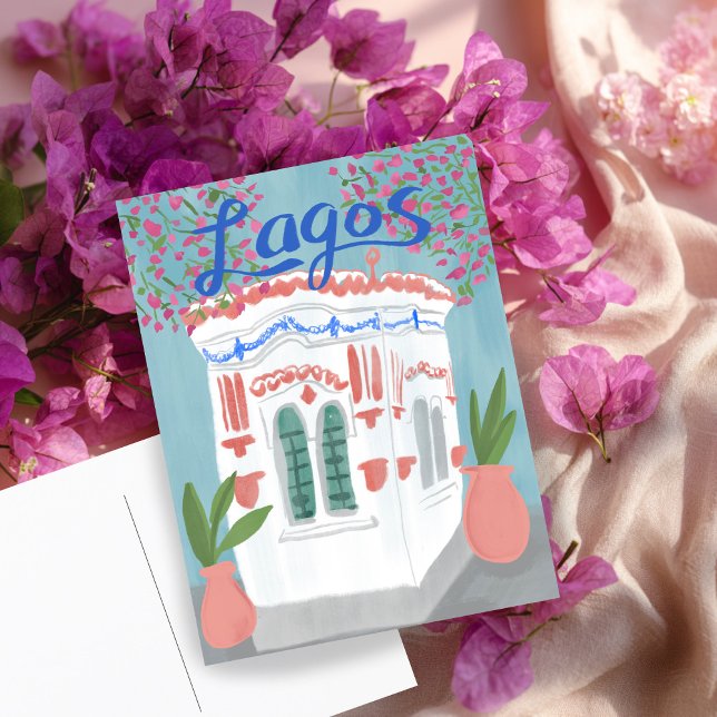 Carte Postale Lagos Portugal Quiosque Algarve mignonne artisanat (Lagos Portugal Quiosque Algarve Cute Handmade Art Postcard
)