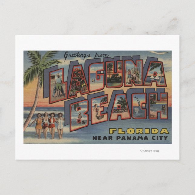 Carte Postale Laguna Beach, Floride - Scènes aux grandes lettres (Devant)
