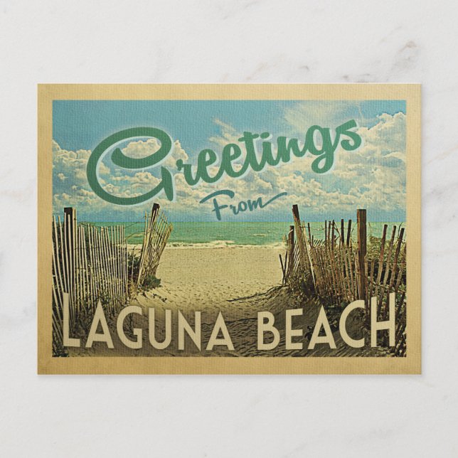 Carte Postale Laguna Beach Vintage voyage (Devant)